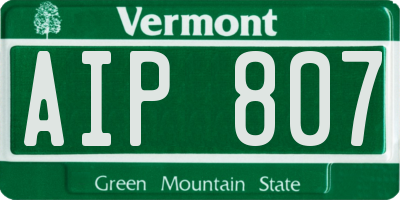 VT license plate AIP807