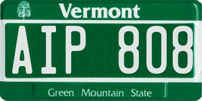 VT license plate AIP808