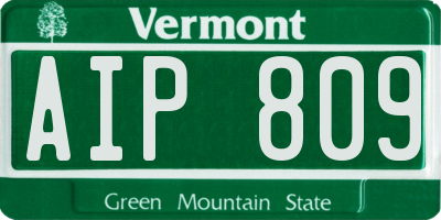 VT license plate AIP809
