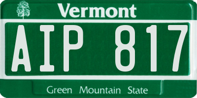 VT license plate AIP817