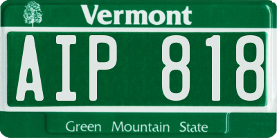 VT license plate AIP818