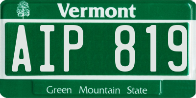 VT license plate AIP819