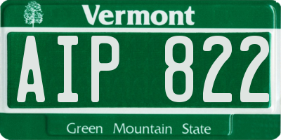 VT license plate AIP822