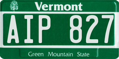 VT license plate AIP827