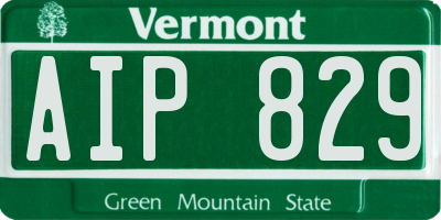 VT license plate AIP829