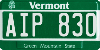 VT license plate AIP830