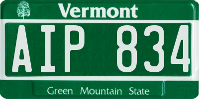 VT license plate AIP834