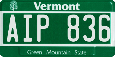 VT license plate AIP836