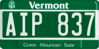 VT license plate AIP837