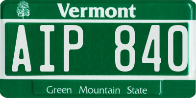 VT license plate AIP840