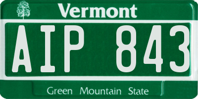 VT license plate AIP843