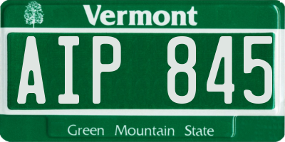 VT license plate AIP845