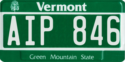 VT license plate AIP846