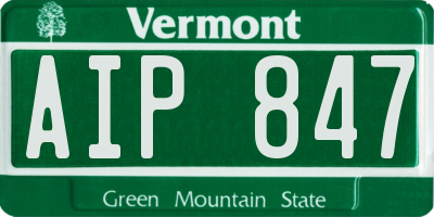 VT license plate AIP847