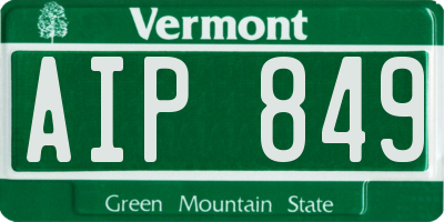 VT license plate AIP849
