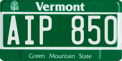 VT license plate AIP850