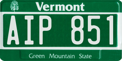 VT license plate AIP851