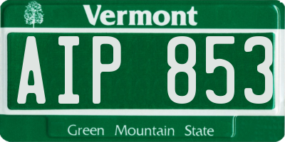 VT license plate AIP853