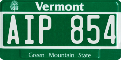 VT license plate AIP854