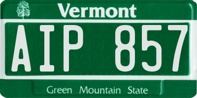 VT license plate AIP857