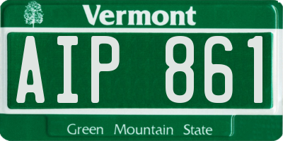 VT license plate AIP861
