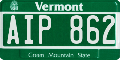 VT license plate AIP862