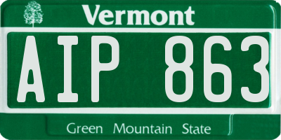 VT license plate AIP863