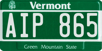 VT license plate AIP865