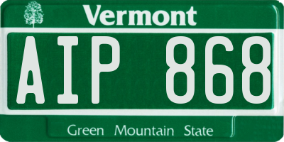 VT license plate AIP868
