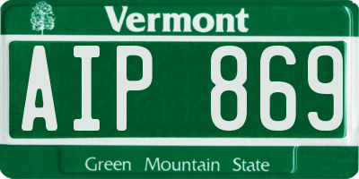 VT license plate AIP869