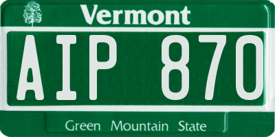VT license plate AIP870