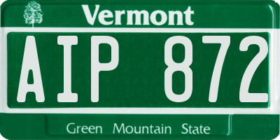 VT license plate AIP872