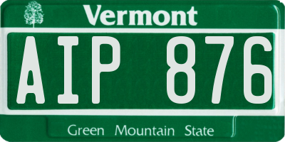 VT license plate AIP876