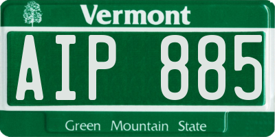 VT license plate AIP885