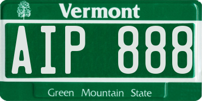 VT license plate AIP888