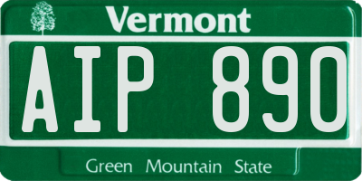 VT license plate AIP890