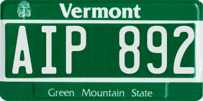 VT license plate AIP892