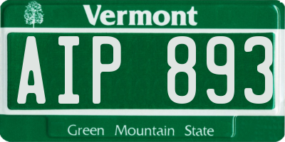 VT license plate AIP893