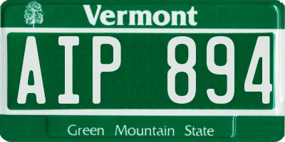 VT license plate AIP894