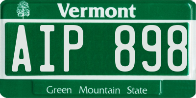 VT license plate AIP898