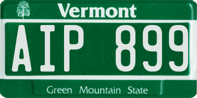 VT license plate AIP899