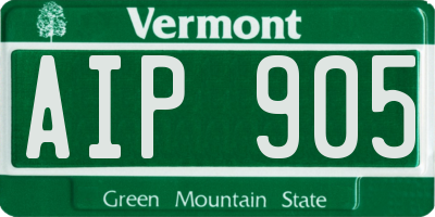 VT license plate AIP905