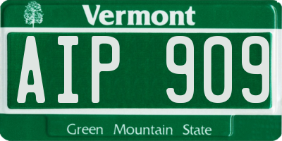 VT license plate AIP909