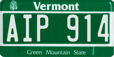 VT license plate AIP914