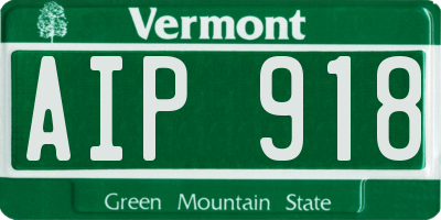 VT license plate AIP918