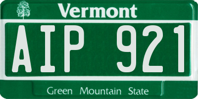 VT license plate AIP921
