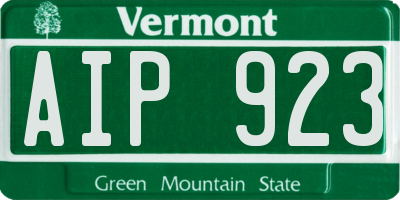 VT license plate AIP923