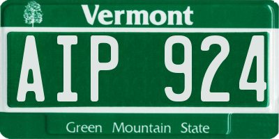 VT license plate AIP924
