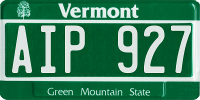 VT license plate AIP927