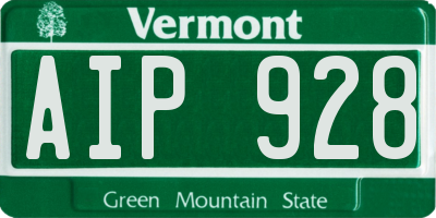 VT license plate AIP928